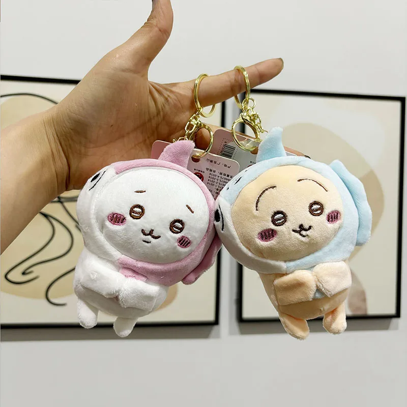 

New Sanrio Chiikawa Plush Doll Keychain Sanrio Self-Deprecating Bear Chestnut-kun Usagi Hachi Kawaii Cartoon Ornament Doll