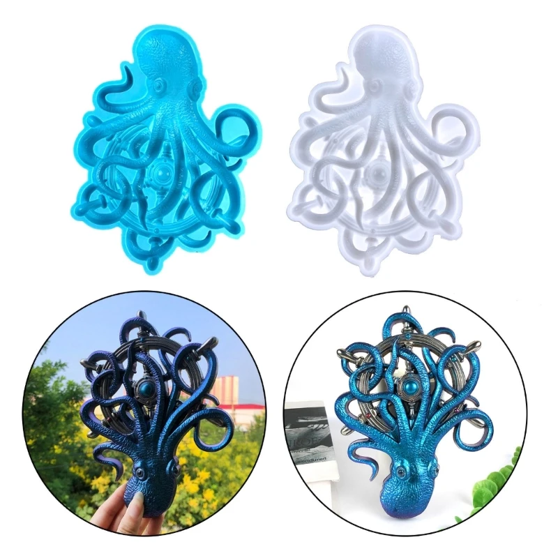 3D Octopus Shape Silicone Candle Mold for DIY Handmade Plaster Soap Non toxic Resin Moulds Creating Unique Decorations