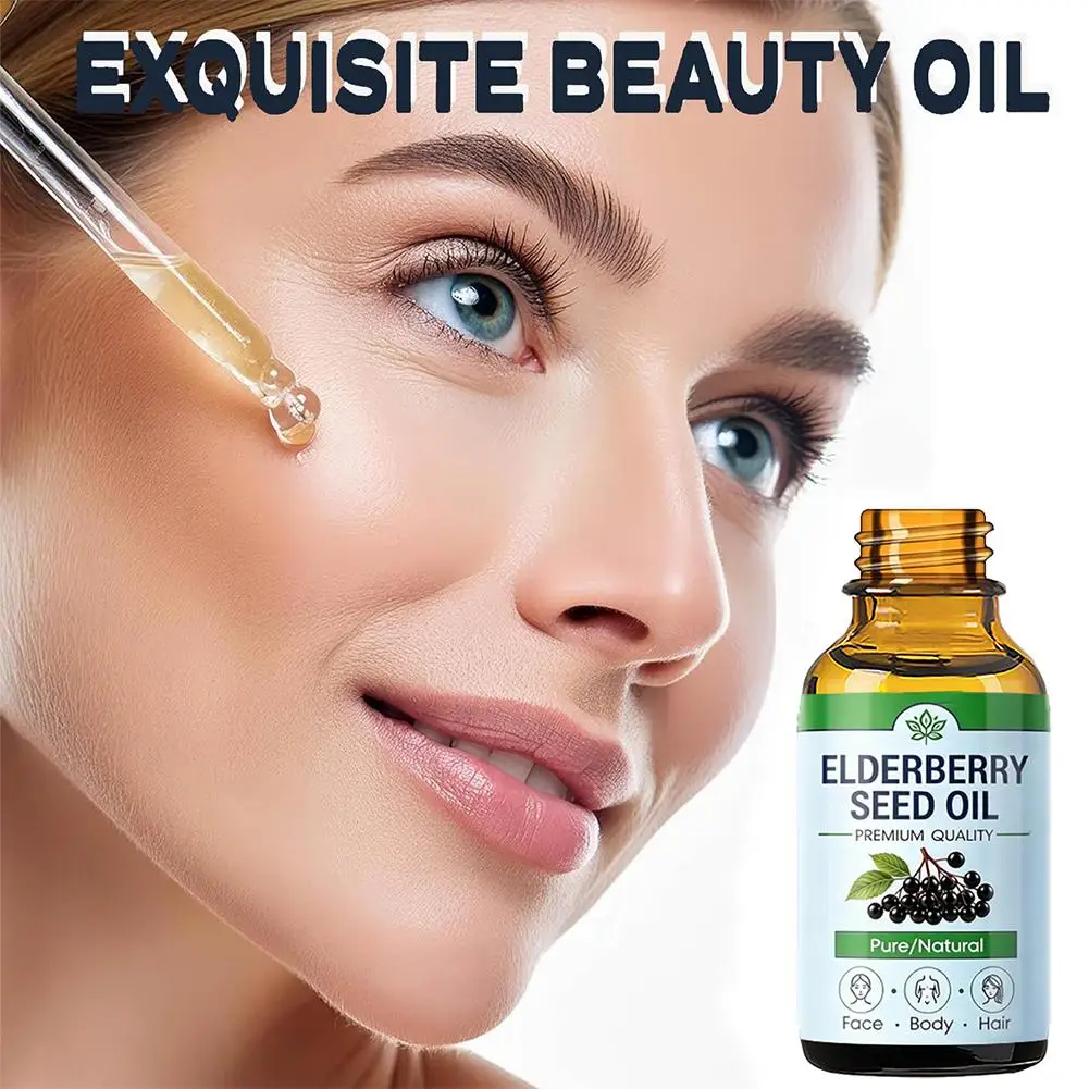 Pure Natural Elderberry Seed Oil, Gentle Hydrating Skin Care Oil, Nourishing Massage Oil For Face Body Hair Scalp Moisturizing
