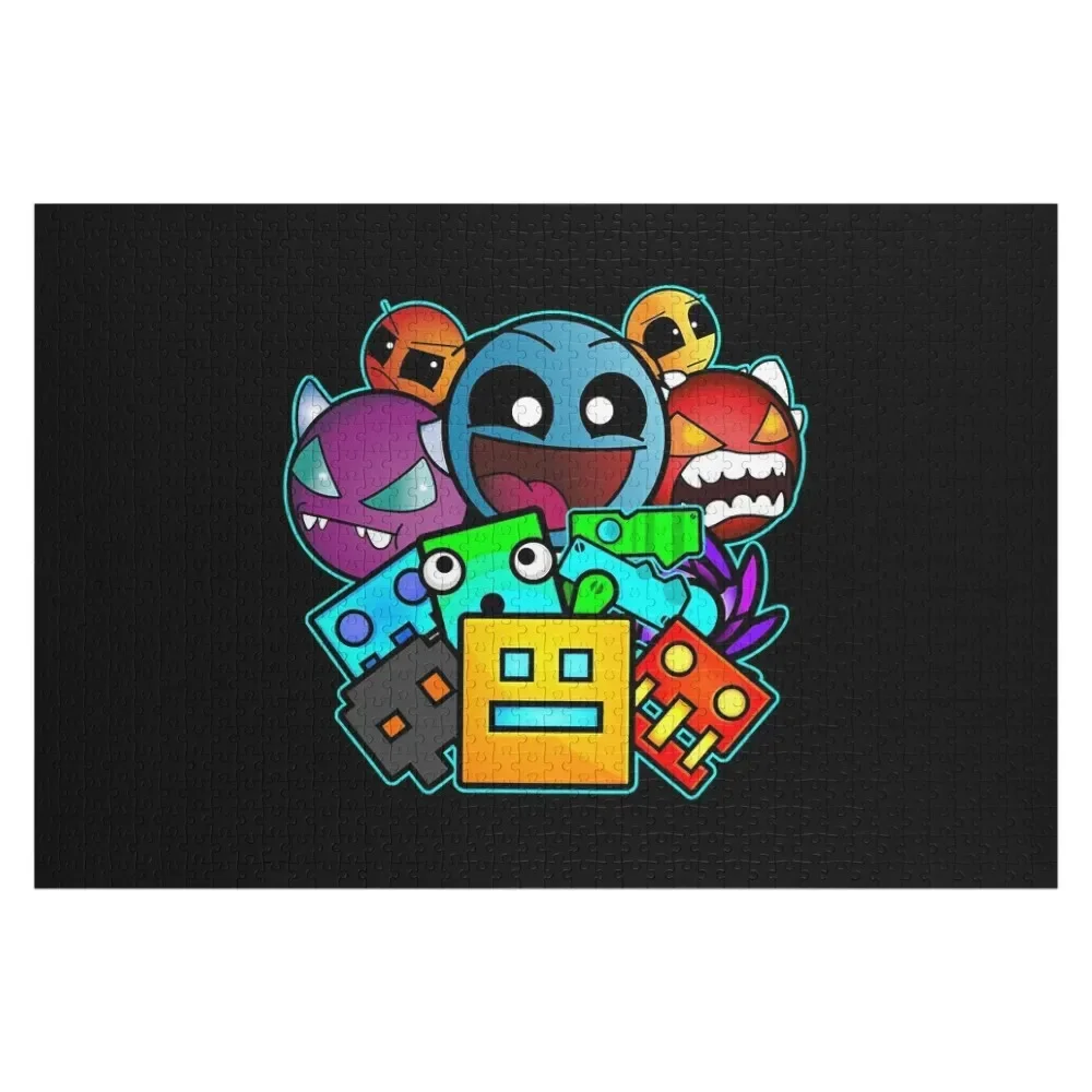 geometry dash old school gaming Jigsaw Puzzle Diorama Accessories Customized Toys For Kids Wooden Decor Paintings Photo Puzzle