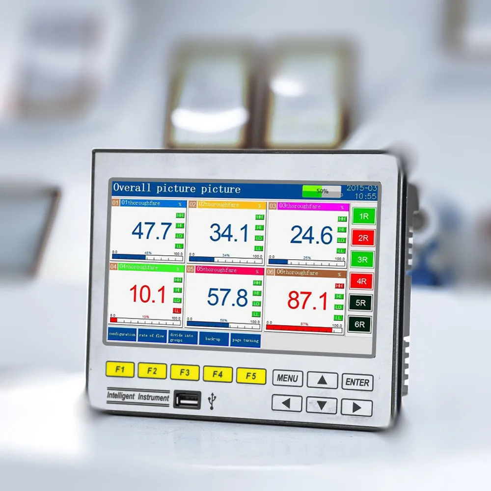 Multi Channel Data Recorder Controller Relay Output RS485 Datalogger for Flow Meter Temperature Pressure 4-20mA USB Function