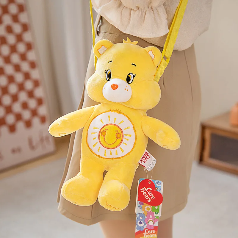 Anime Cartoon Love Bear Backpack Plush Toy Birthday Gift Plush Doll Fashion New Care Bears Genuine Doll Children's Backpack