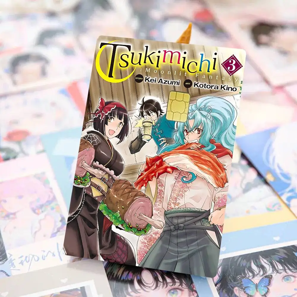 حافظة ملصق لغطاء فيلم لعبة Tsukimichi Moonlit F-Fantasy للجانب الأمامي لبطاقة الخصم الائتمانية الصغيرة