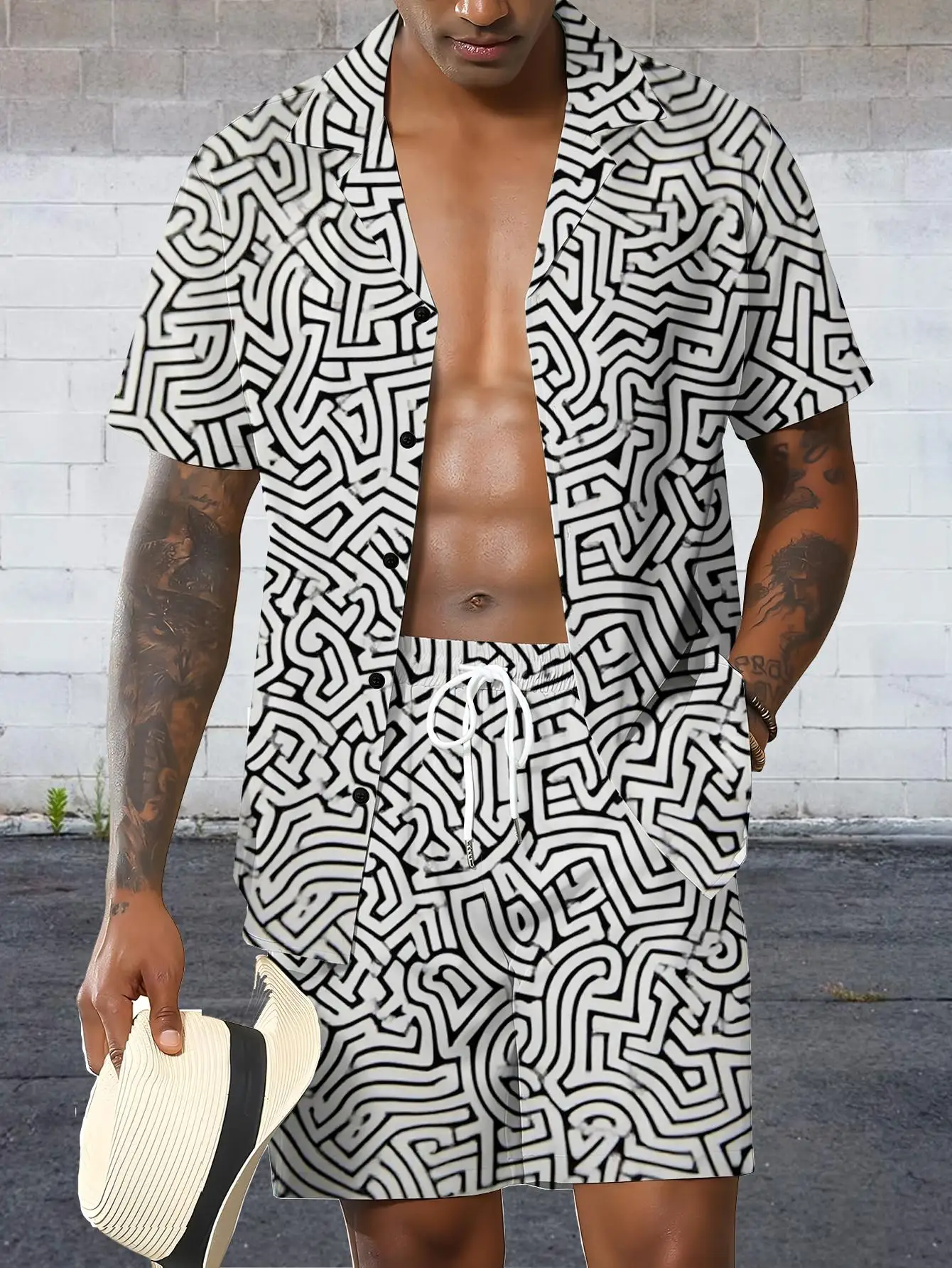 Men's Shirt Sets 2026 Spring/Summer jogging suit Suit for man men's suits sweatshirt set 3D Printed Graphic men's chandals