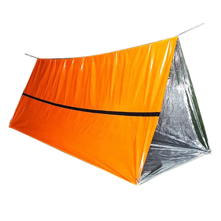 Camping emergency tube tent.Outdoor survival portable PE tent shelter  orange shelter