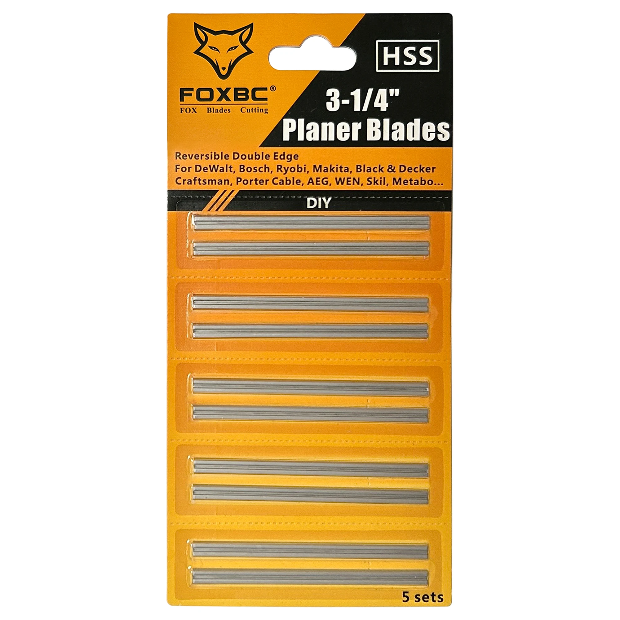 FOXBC HSS Planer Blades 82mm for Bosch Metabo Makita DeWalt Milwaukee Planer Woodworking DIY 10PCS