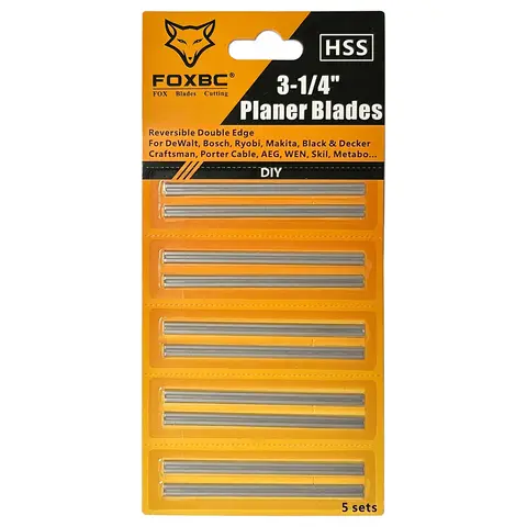 FOXBC HSS 대패 블레이드, Bosch Metabo Makita DeWalt Milwaukee 대패 DIY 목공, 82mm, 10PCs