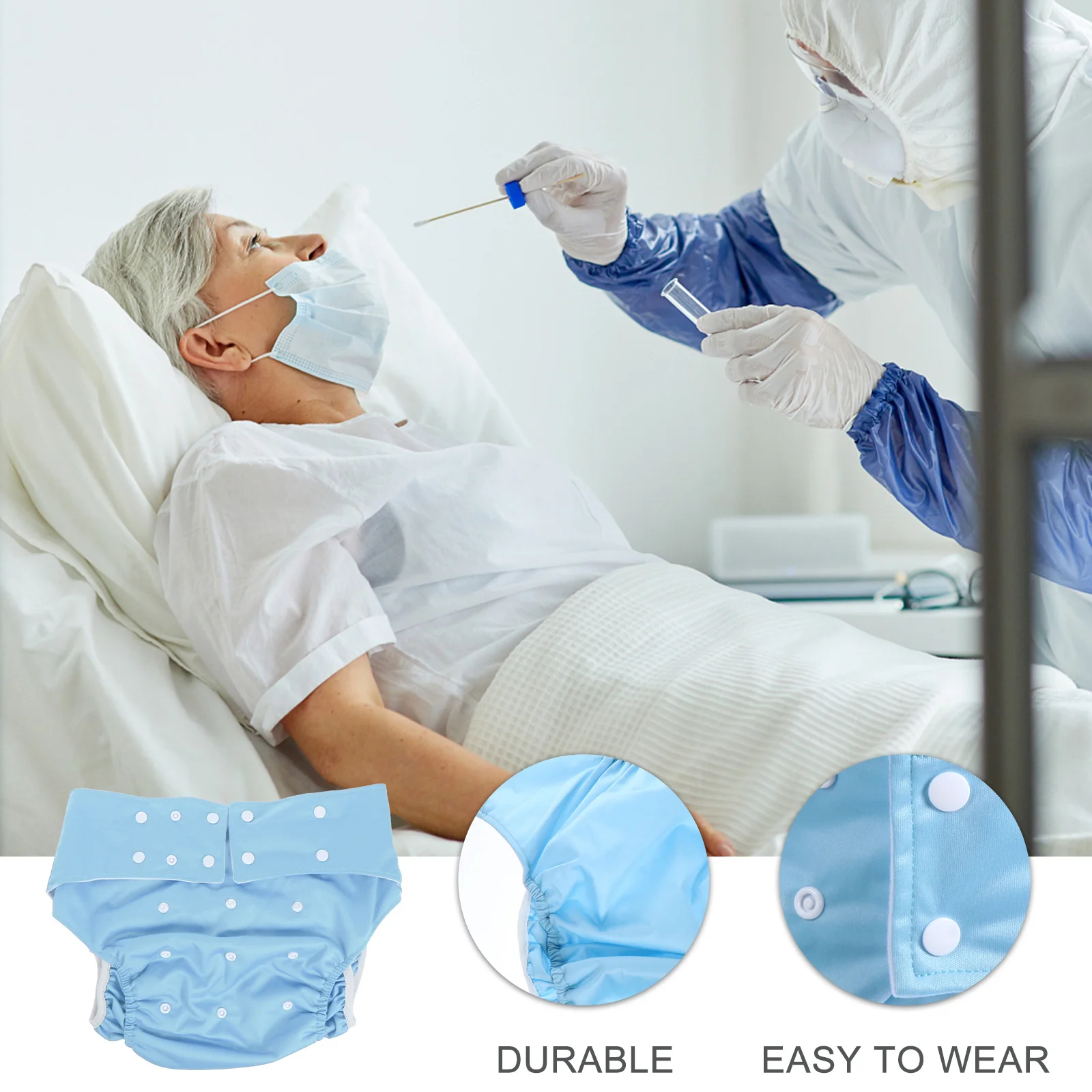 1 قطعة تنفس قابلة لإعادة الاستخدام حفاضات الكبار السراويل قابل للغسل المضادة للتسرب الملابس الداخلية قابل للتعديل الساق الأصفاد ل سلس البول الحيض