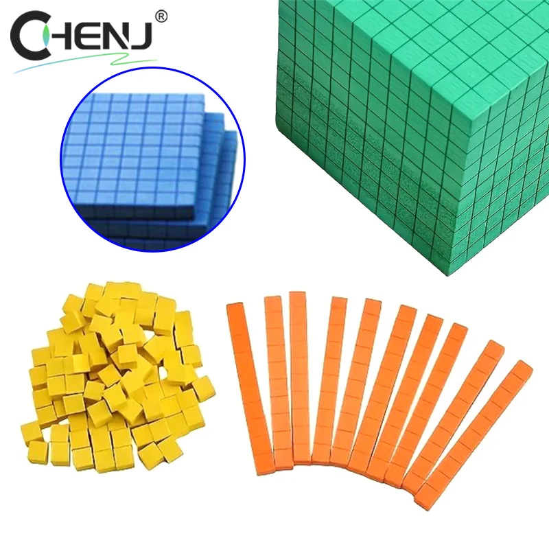 Nouveau dix blocs ensemble complet enfants jouet mathématique blocs mathématiques Base en plastique dix ensemble Cube enfants mathématiques jouet comptage Cubes ensemble