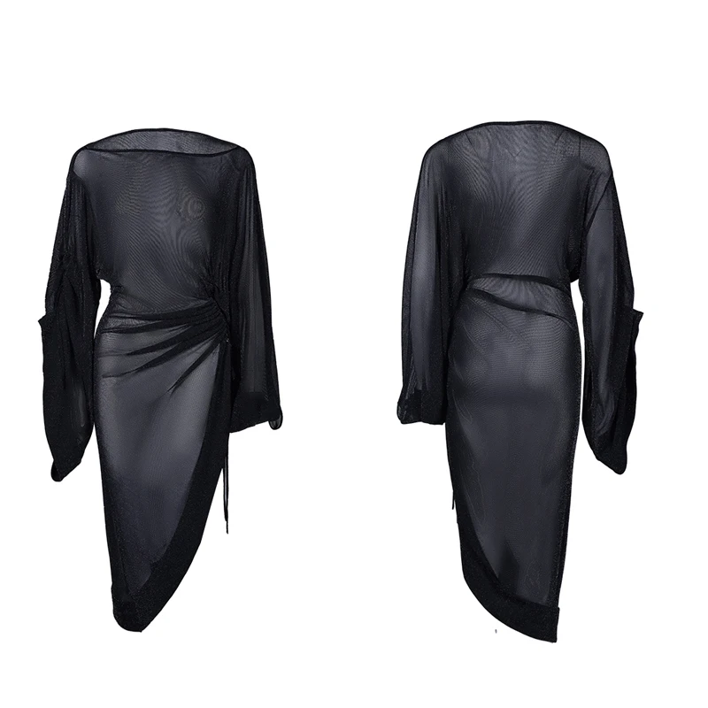 2025 여성용 라틴 댄스 드레스 긴 소매 후드 드레스 삼바 차차 탱고 성인 여성 라틴 공연 무대 드레스 DQS20958