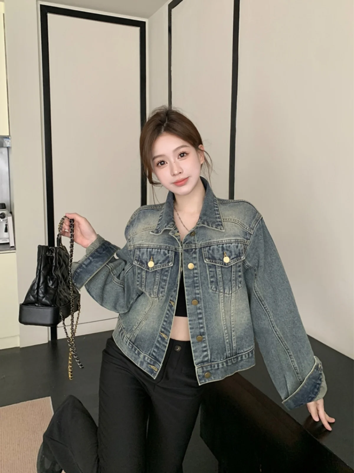 

Водонепроницаемые куртки, женская одежда, университетский студенческий стиль, вышивка, нашивка на пуговицах спереди, чистая простая базовая модная молодежная одежда