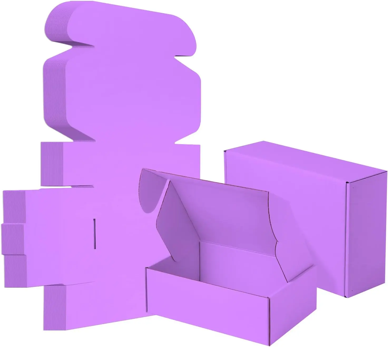 

25 Pack Small Shipping Boxes Purple Corrugated Cardboard 9x6x3 Inches for Mailing Packing
