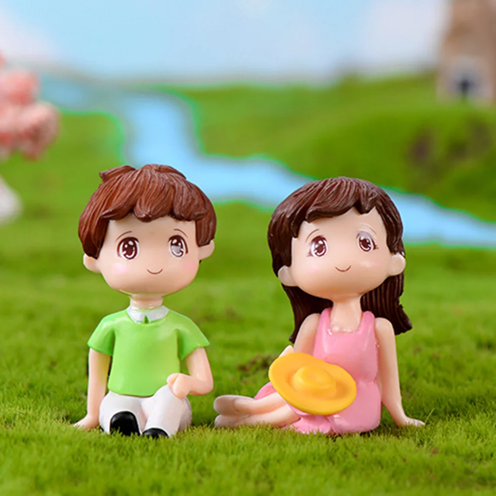 

2Sets Succulent Craft Couple Ornament Adorable Home Desktop Decoration Wedding Gifts Valentine's Day Anniversary