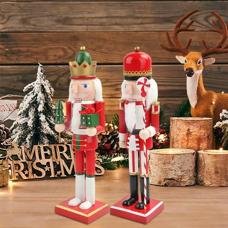 15inch Christmas Wooden Nutcracker Figures Christmas Nutcracker Soldier Figures Marry Christmas Gift Shop Home Christmas Decor