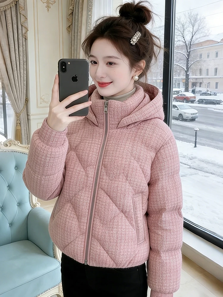 

Warm Thiened Fce Lined Cotton Jaet Women's Faion Winter Coat Sli Commute Korean Sle Oversized Long Sve Zipper