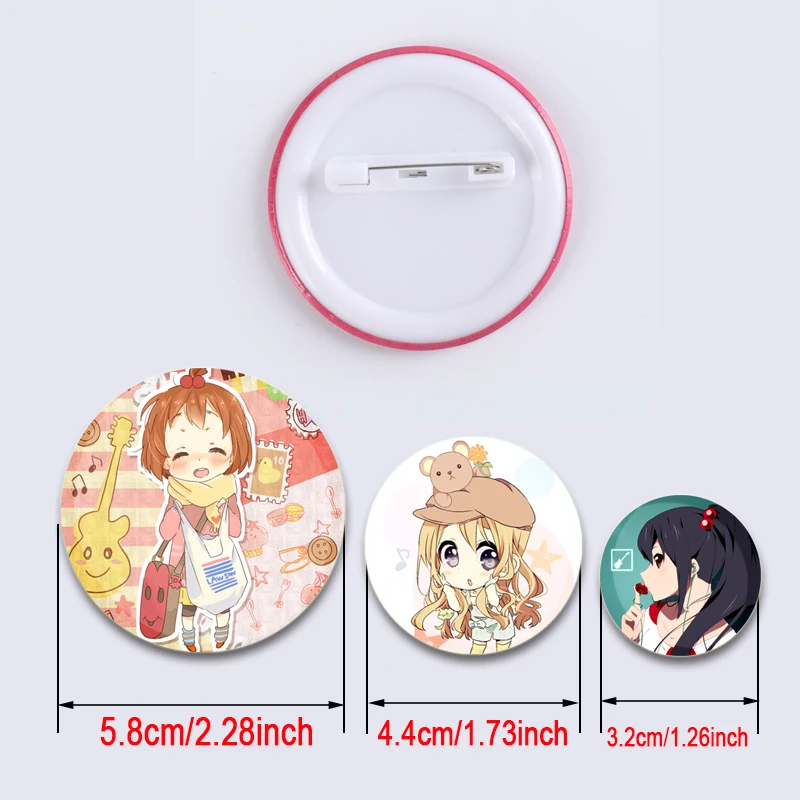 Hirasawa Yui,Kotobuki Tsumugi,Akiyama Mio,Tainaka Ritsu Anime Badge Cartoon Cosplay Exquisite Cute Brooch Pins for Backpack Gift