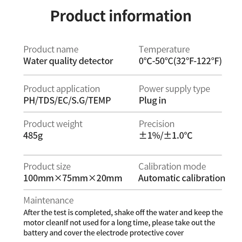 Tuya Wifi 5In1 جهاز اختبار جودة المياه على الانترنت رصد TDS S.G الملوحة اختبار درجة الحرارة متر بركة مقياس درجة الحموضة الاتحاد الأوروبي التوصيل