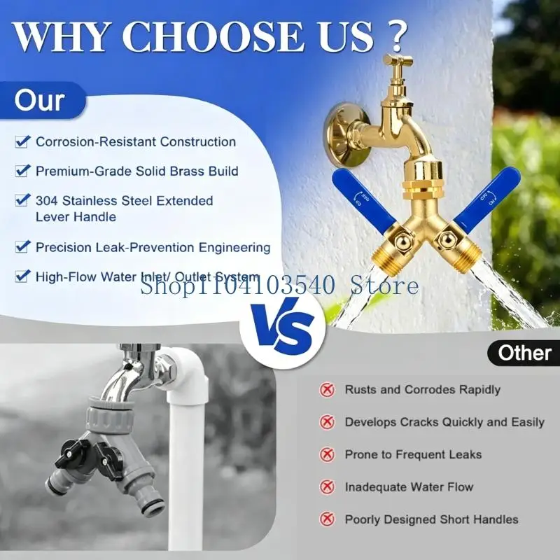 02DC 2 Way Hose Connector with High Flows Capacity & Durability for Watering Systems