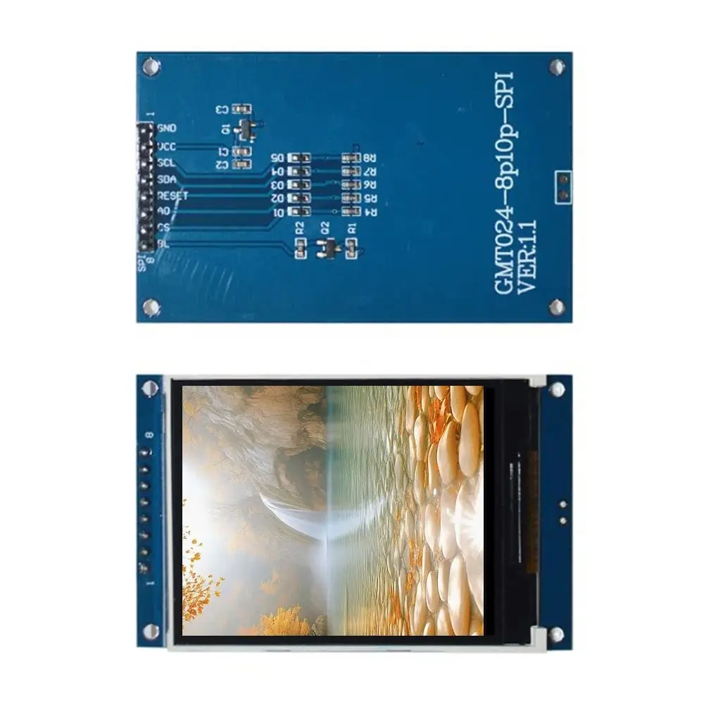 

2,4-дюймовый TFT LCD дисплейный модуль с разрешением 240*320, цветной RGB-экран, 8-контактный SPI интерфейс, драйвер IC ST7789, 3-5В