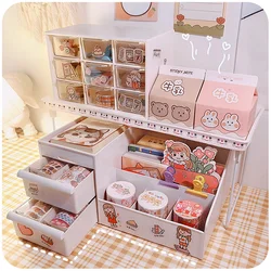 Girl Heart Stationery Desktop Storage Box Small Drawer Cosmetics Sundries Sorting Box, Desk Organizer, School Office Accessories