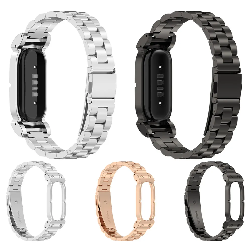 3 Beads Stainless Steel Metal Strap For Google Fitbit Air Watch Solid metal Band Watchband