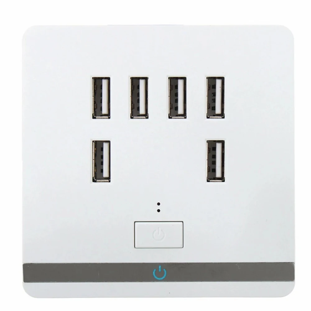 OIIRGO-6 منفذ USB مقبس الحائط محول الطاقة الجدار شاحن الهاتف المحمول محول مأخذ التوصيل لوحة مقابس الطاقة ديكور المنزل