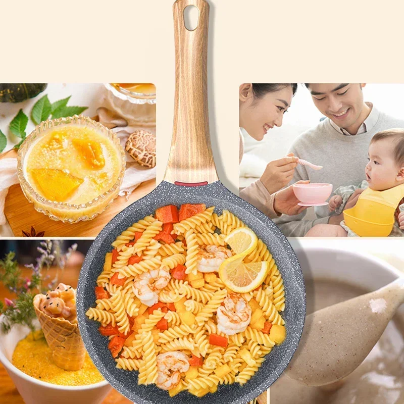 Wajan penggorengan susu anti lengket, panci memasak makanan bayi, panci salju bubur dapur Korea, panci mie instan multifungsi