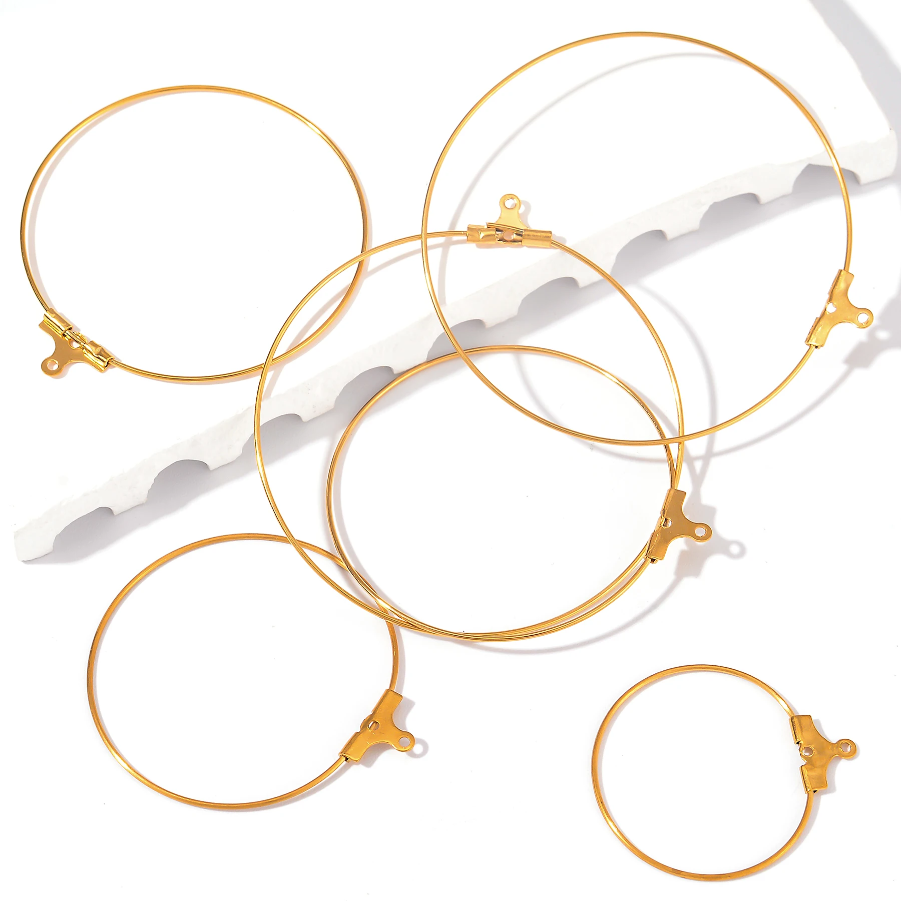 Großhandel 20 Stück Edelstahl-Ohrhaken, Ohrstecker-Verbinder, DIY-Ohrring-Zubehör, Hängeanhänger, Schmuckherstellung – Detail 4