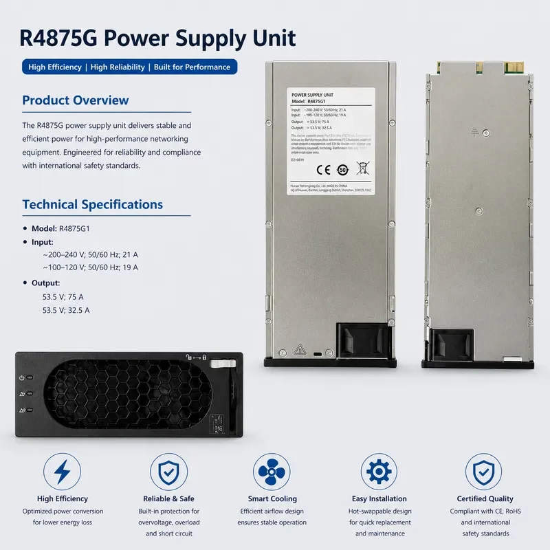 R4875G1 Telecom Rectifier Module 53V 75A Original New High Efficiency Communication DC Power Supply Rectifier Unit