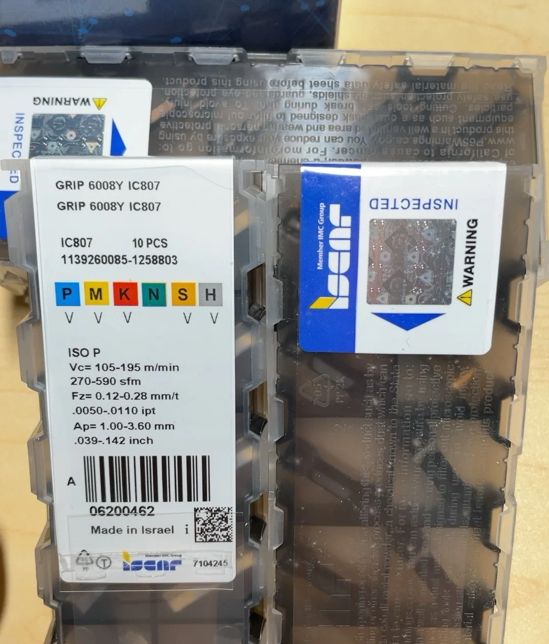 

Hard alloy cutting blades GRIP 6008Y IC808