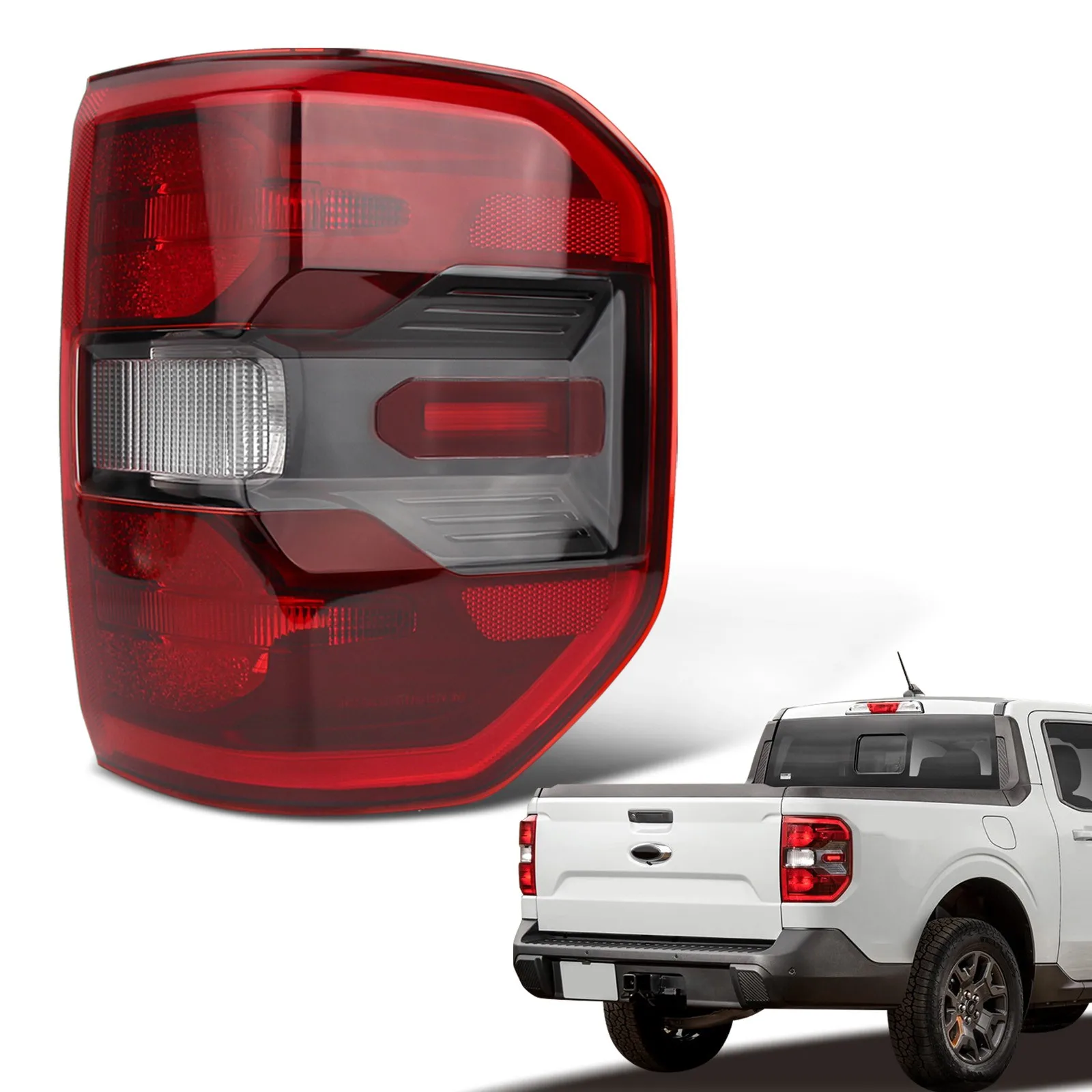 Fit 2022-2026 Ford Maverick Lariat Full LED Tail Light Smoke Lens Passenger Side