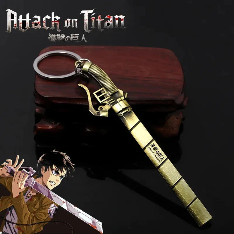 

Аниме Атака Титанов Эрен Меч Брелок Shingeki No Kyojin Крылья Свободы Подвеска Автомобильный Брелок Для Фанатов Косплей Ювелирные Изделия