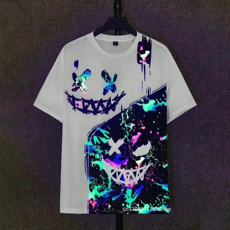 Abbigliamento da ballo di strada Top Street Hip Hop Moda T-shirt girocollo 3D da uomo T-shirt estiva a maniche corte stampata Hip Hop fresca