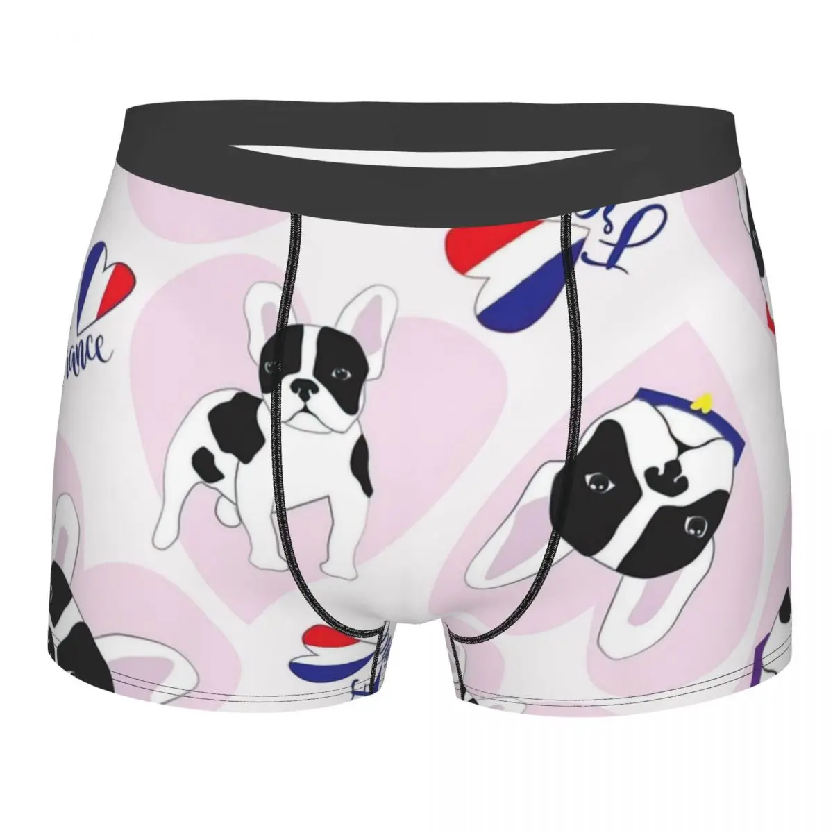 Seamless Pattern With French Bulldogs Men's Boxer Briefs Shorts Men Underpants Men's Panties Soft Underwear For Men