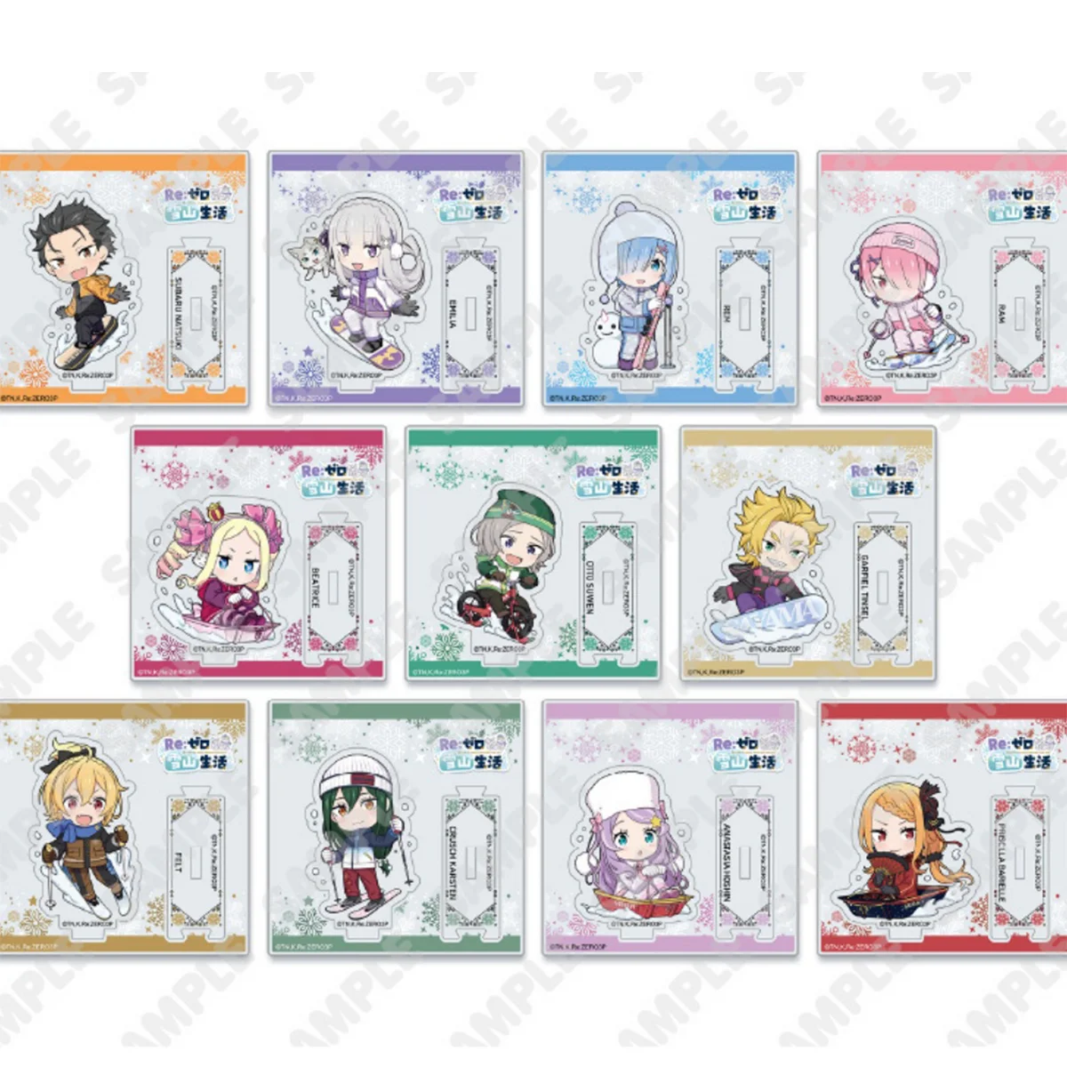 Anime Re:ZERO -Starting Life in Another World 10 cm Acrylic Standee Set, Halloween Gift, RM RA, fan collectible display Keychain