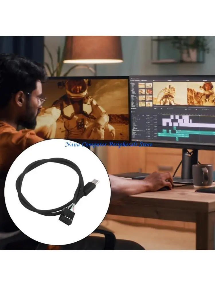 

F68C 9 Pin To Type C Conversion Cable for Secondary Screen PC LCD Screen Computer Power Connection and Data