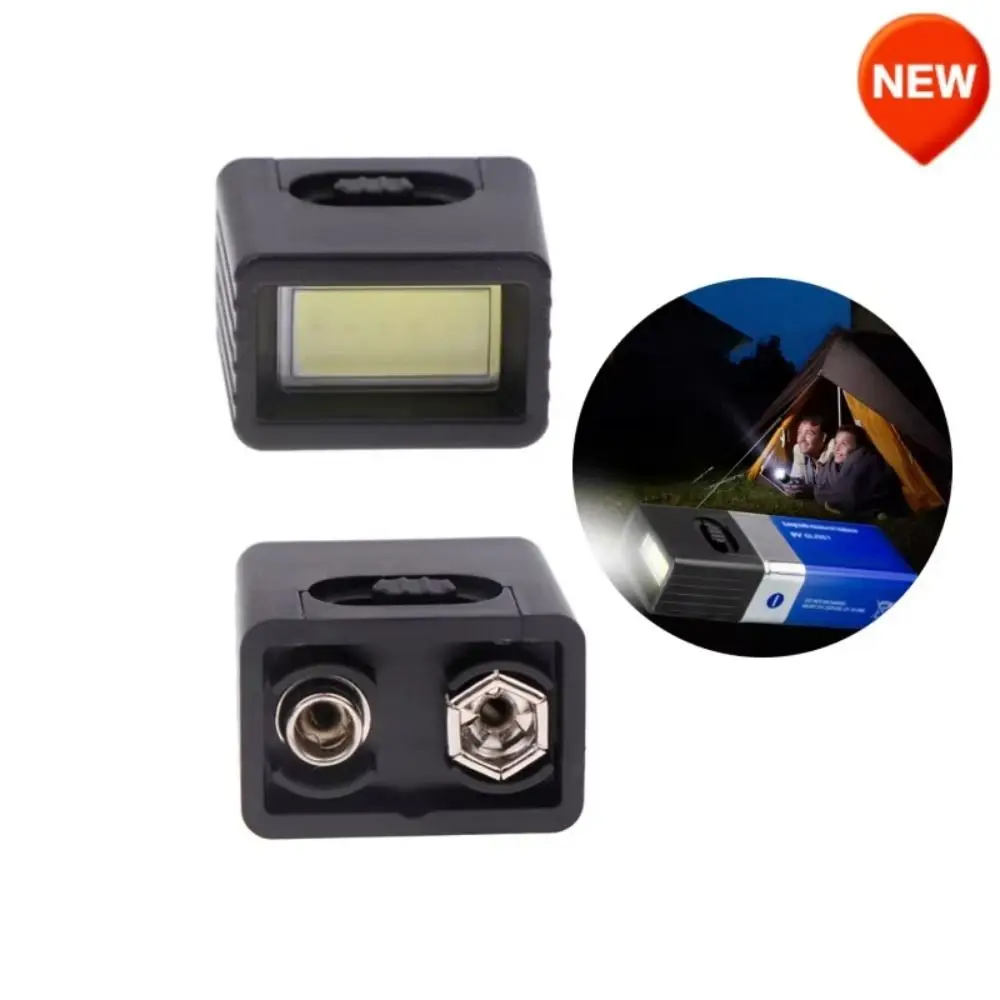 High Quality Mini 9V Battery Flashlight High Brightness COB LED Key Light Portable Adjustable 6F22 Battery Lamp