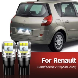 2Pcs Canbus LED License Plate Light W5W T10 For Renault Grand Scenic 2 3 4 2004-2020 Number License Plate Lamps Car Accessories