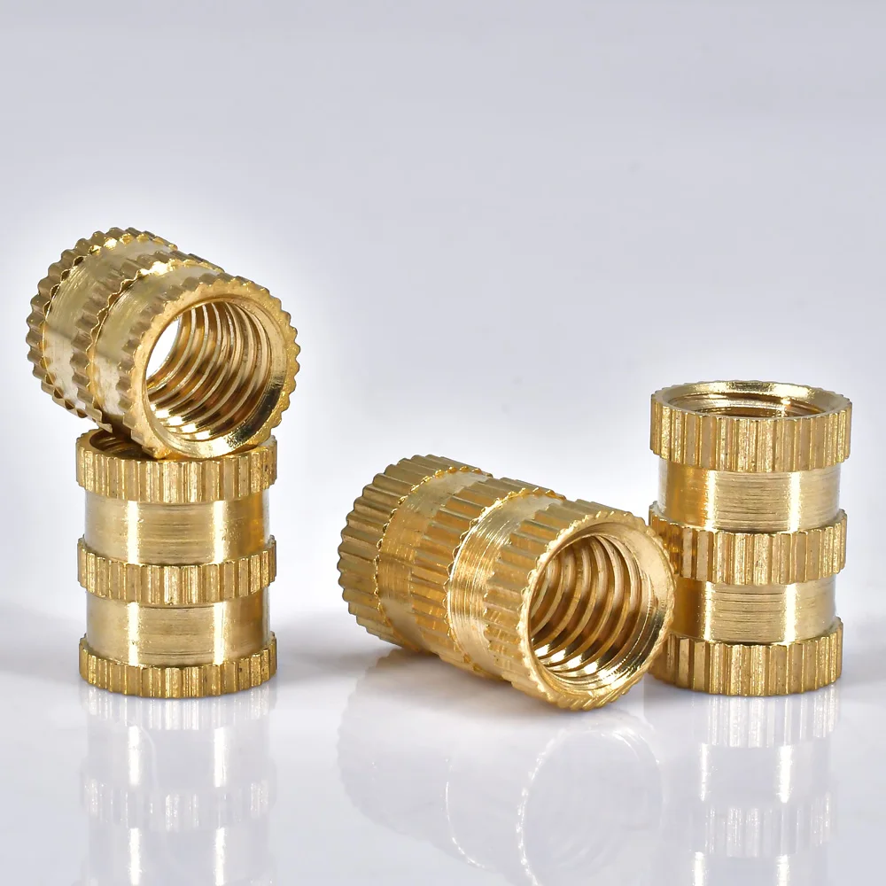 Porca de inserção de latão redondo para moldagem por injeção, rosca recartilhante, insere inserções, M2, M2.5, M3, M4, M5, M6, M8, M10, 5-50pcs
