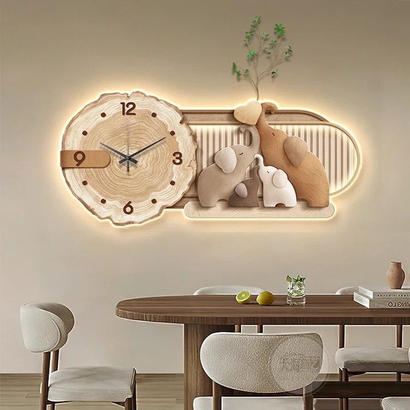 Large Bedrooms Wall Clocks Chinese Style Vintage Simple Restaurant Nordic Creative Clock Wall Xenomorph Reloj Home Decoration