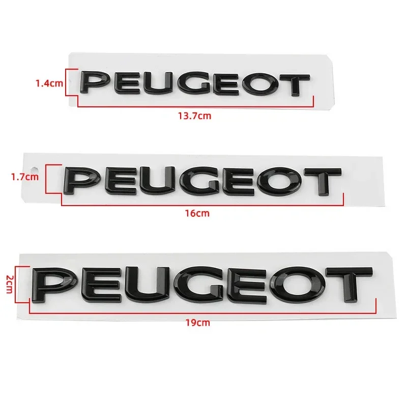 PEUGEOT Letter Logo Car Stickers for Peugeot 206 208 307 308 408 2008 3008 406 407 107 207 4007 4008 5008 Trunk Decoration