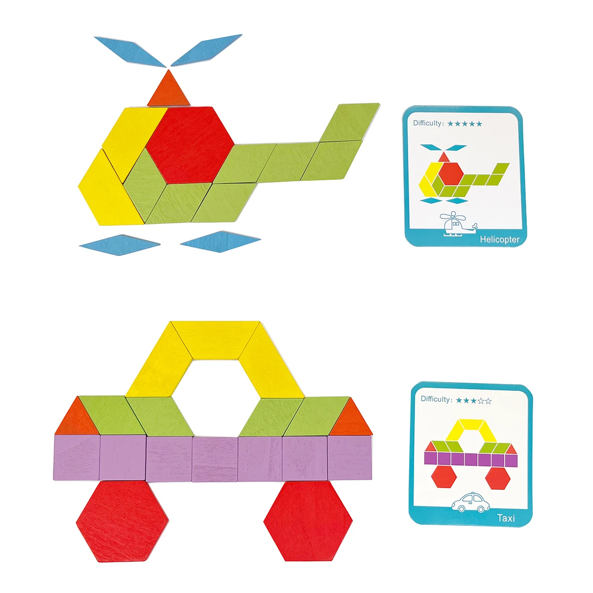 155-delig Tangram-puzzel met geometrische vorm Houten speelgoed 3D-puzzels Educatief speelgoed voor kinderen voor kinderen Cadeau