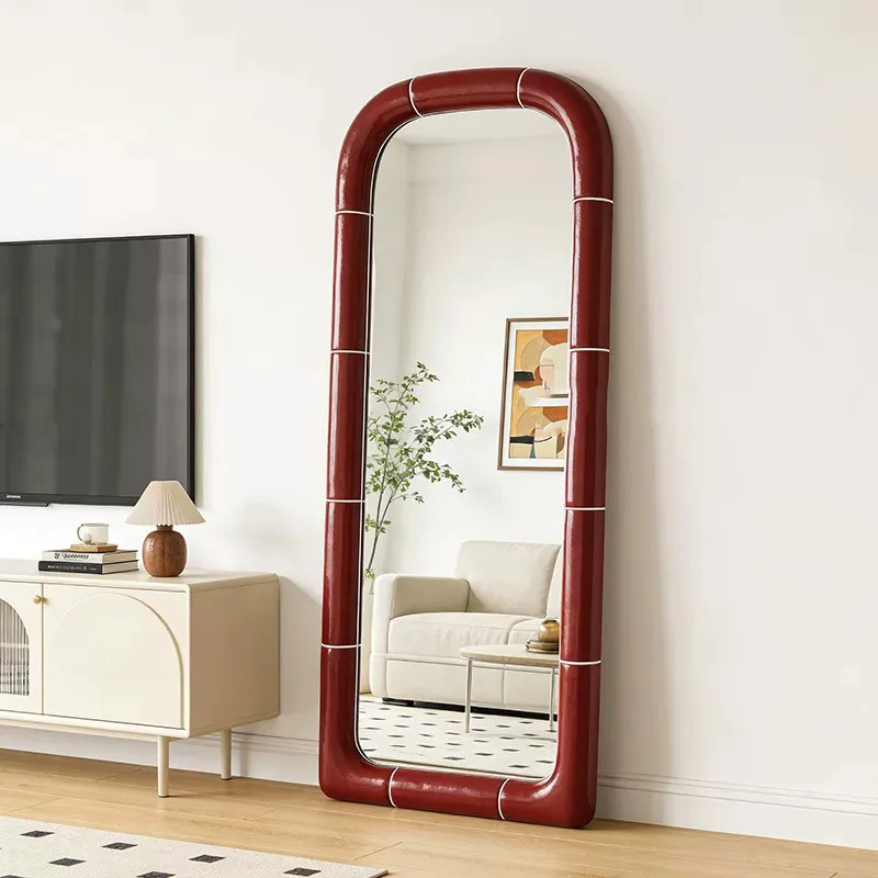 Nordic Luxury Home Decoration Living Room Full-Length Mirror Customization Art Design Dopamine Color High-Definition Mirror view 4