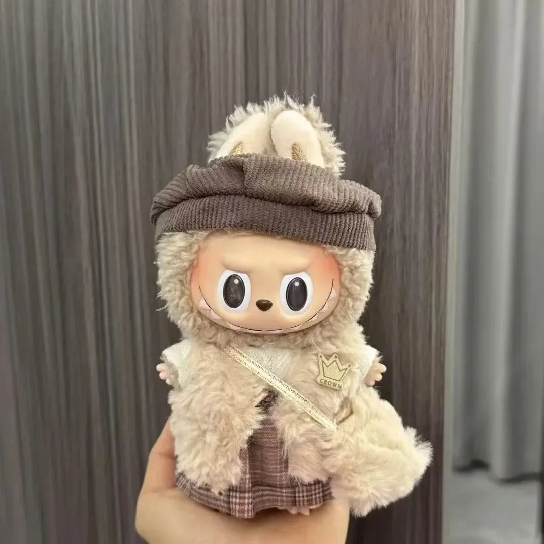 

For 17cm Labubus Mini Doll Clothes Outfit Clothes Labubu V1 V2 Doll Accessories Retro StyleSitting Party Game Toys