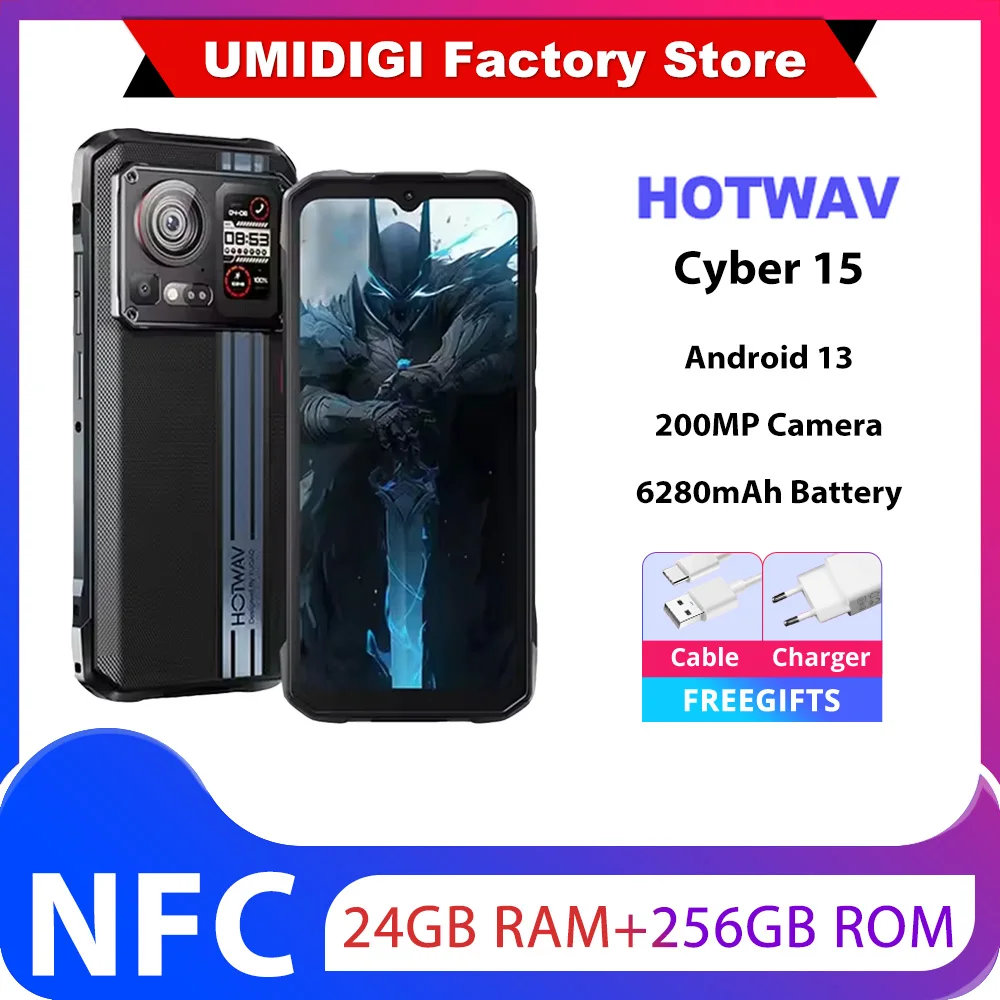 HOTWAV Cyber 15 Прочный 24 ГБ 256 ГБ 200 МП PixSmart G99 6,6FHD + 120 Гц 6280 мАч Ультратонкая глобальная версия NFC HOTWAV Cyber 15 Прочный 24 ГБ 256 ГБ 200 МП PixSmart G99 6,6FHD + 120 Гц 6280 мАч Ультратонкая глобальная версия NFC