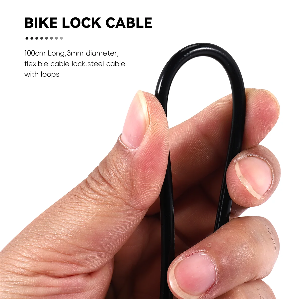 100CM/3.3Ft Long Travel Security Cable Lock,Braided Steel Coated Safety Cable Luggage Lock,Safety Cable Wire Rope Rare