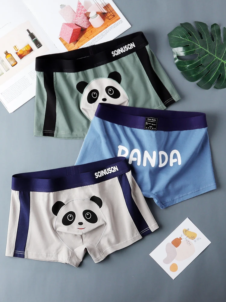 SQINUSQN New men\'s boxer panties Breathable men\'s underwear cute panda ComfortableMen Underpants size M-4XL