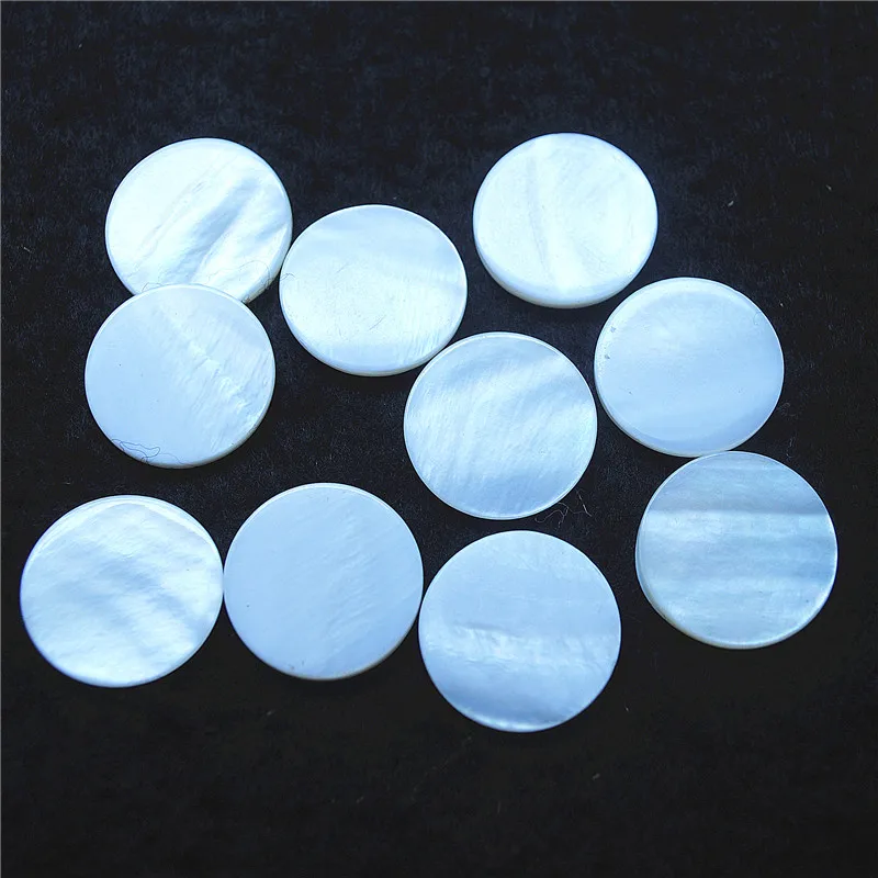 25 piezas de nácar blanco natural, tamaño 20MM 25MM 30MM, forma redonda, sin agujero, accesorios para joyería DIY