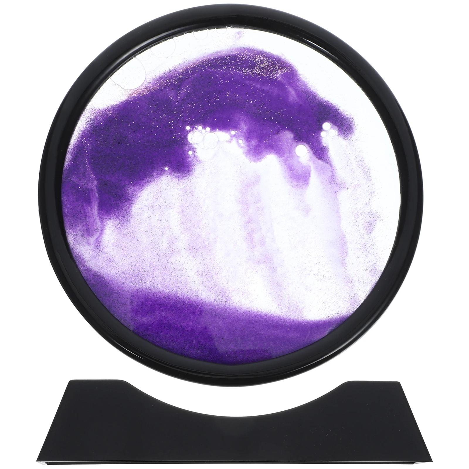Image de sable 3D, cadre noir de 7 pouces, ornement de sable mobile violet, décor de bureau, salle d'étude, jouet de sables mouvants