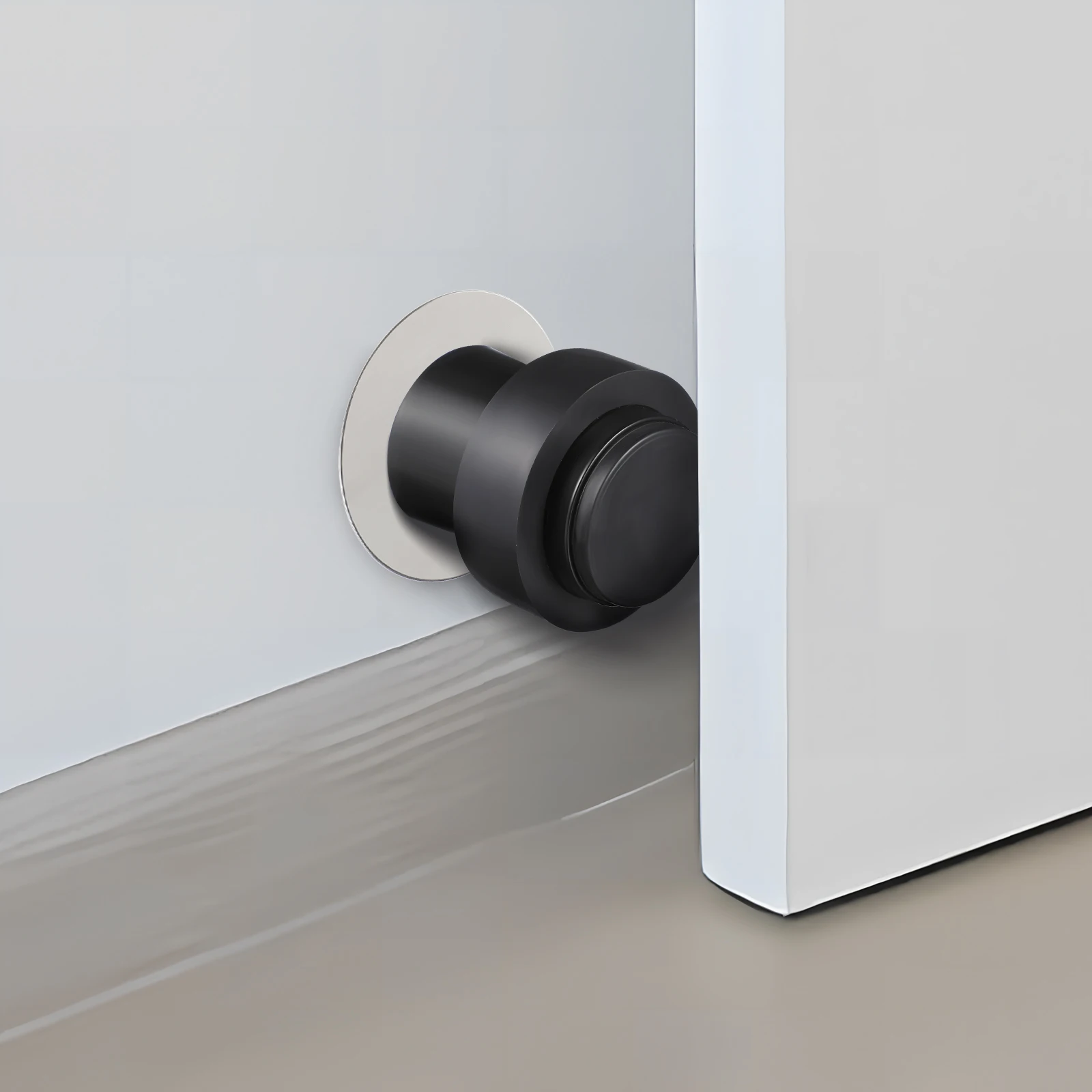 

2 Sets Stoppers For Wall Protection Heavy Duty Floor Stops No Drill Self Adhesive Modern Stainless Steel Wall Protectors From